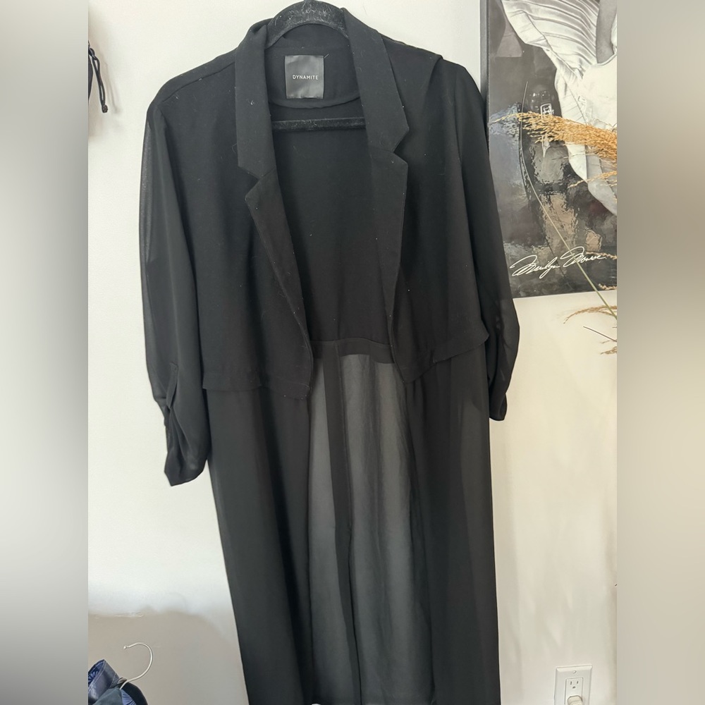 Dynamite Black Sheer Blazer